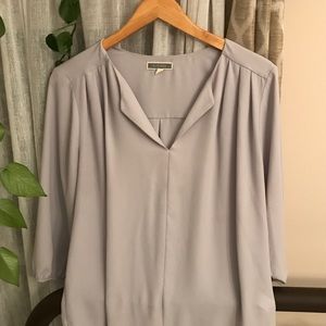 Grey Flowy Blouse